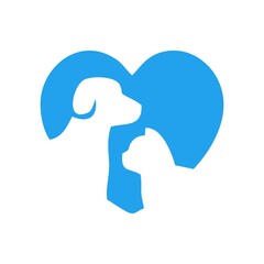 Cat Lying With Dog Silhouette