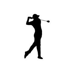 golf player silhouette vector