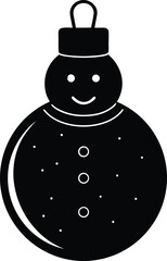 vector illustration of a black and white christmas ball