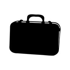 A Silhouette of a Black Briefcase on a White Background Illustration