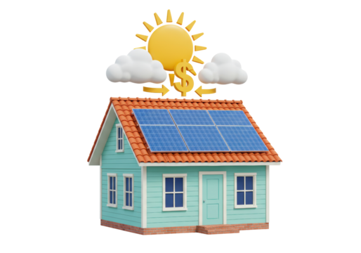 Isolated smart home with solar panels generates revenue, reducing electricity bill