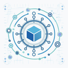 Obraz premium Connecting Data Cubes A Visual Representation of Networked Data