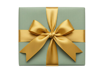 Isolated Gift box tied with gold ribbon, present, luxury gift, special occasion, birthday