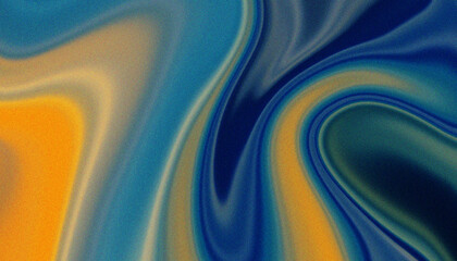 Abstract swirling marbling texture with blue yellow and green tones