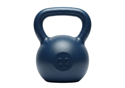 Isolated dark blue kettlebell for weight training and fitness, gym, health, bodybuilder - Powered by Adobe