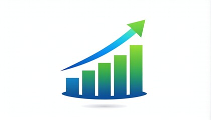 Growing Business Graph Success Isolated.