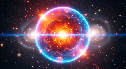 Obraz premium Cosmic Explosion in Space.