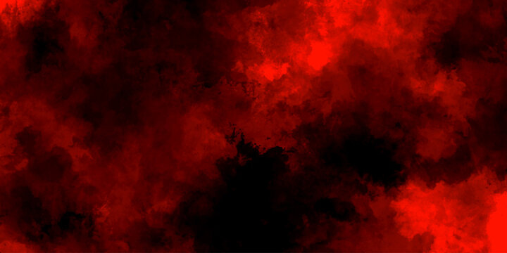 Abstract grunge red and black powder explosion cloud on black background. dark red smoke Like cloud wave effect on black. dark fire flame grunge texture background. toned fiery red sky.