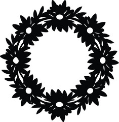 black and white floral frame