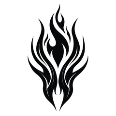 Stylized flame design in black and white for tattoo or logo