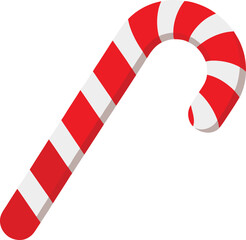 Festive Candy Cane Illustration with Red and White Stripes for Holiday Season