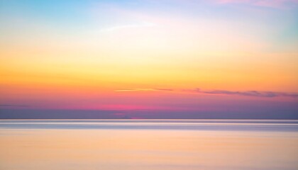 Serene Sunset Over Calm Ocean Waters.