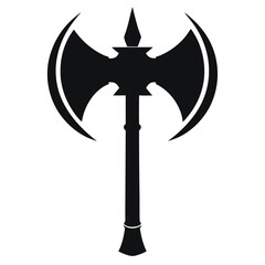 Black silhouette of a double headed battle axe weapon illustration