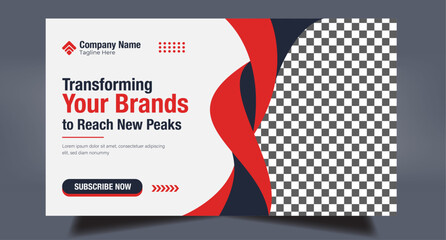 Editable video cover youtube thumbnail design for any youtube videos customizable video thumbnail design fully editable thumbnail template for social media concept