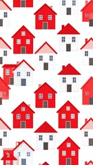 Fototapeta premium Simple repeating pattern of houses