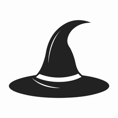 Simple Black Witch Hat Illustration for Halloween and Fantasy Themes