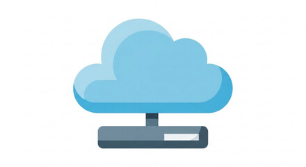 Cloud computing icon symbolizes data storage, networking, and online services simple and modern design for technology and internet concepts