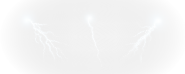 Realistic lightning flash effect, thunderstorm and lightning. Shining white lightning isolated on transparent background, natural phenomenon png.	
