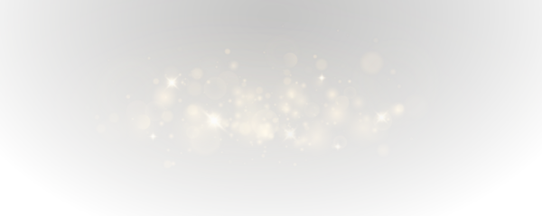 Christmas glowing bokeh confetti light and glitter texture overlay for your design. Festive sparkling gold dust png. Holiday powder dust for cards, invitations, banners, advertising.	
