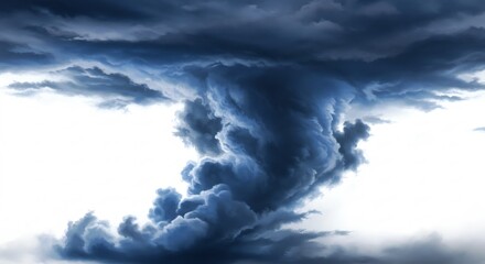 Obraz premium 暗く渦巻く巨大な雲 迫る嵐の迫力 空のドラマ. AI Generated