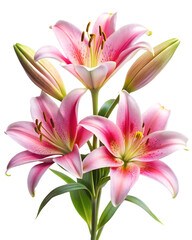Fototapeta premium ily flowers isolated on white background ,PNG. AI Generated