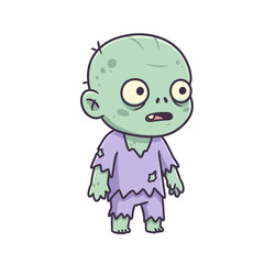 Cute zombie character with pastel colors, playful mood, kawaii vector illustration for Halloween symbols