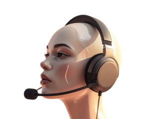 Angled Head with GamingCall Headset PNG