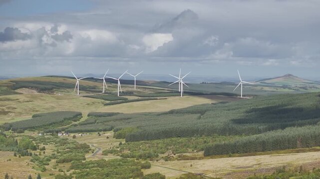 Wind Farm from a drone, Roxburghshire, Roxburgh, Southern Uplands, Scotland