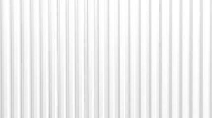 Obraz premium Clean white corrugated metal sheet background with vertical lines, isolated on white background