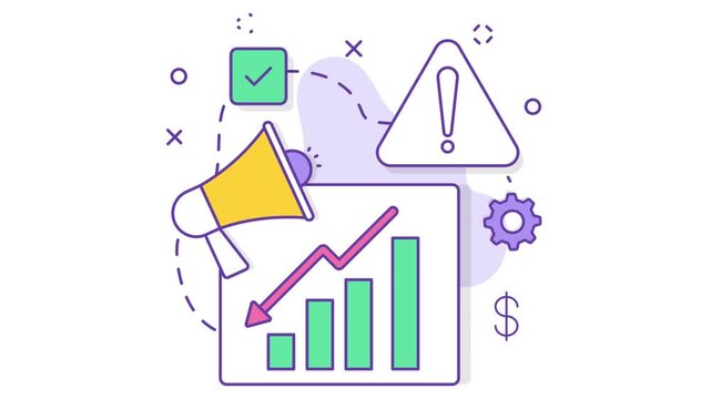 Smart Analytics for Crisis Detection Response animation,Real-Time Monitoring for Rapid Recovery animated video, Business corporation clip, Alert-Based Decision footage, Sales Marketing motion graphics