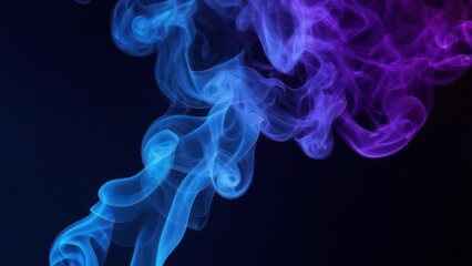 Obraz premium Abstract swirls of vibrant blue and purple smoke against a dark background (1)