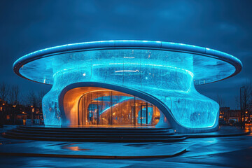 "Futuristic building in Aarhus, Denmark."