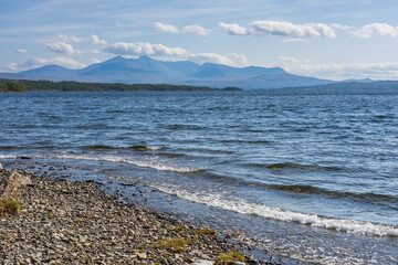Essanssjøen lake and Sylane mountains in the background. Tydal, Norway.
