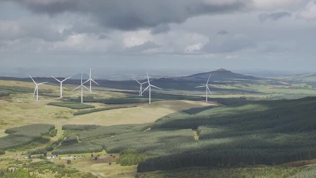 Wind Farm from a drone, Roxburghshire, Roxburgh, Southern Uplands, Scotland