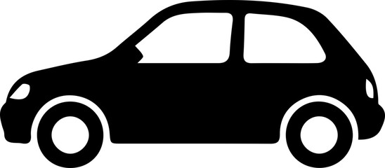 Simple Black Car Icon – Minimalist Vehicle Silhouette