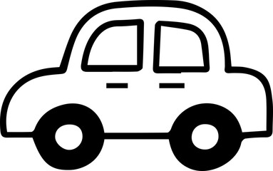 Simple Black Car Icon – Minimalist Vehicle Silhouette