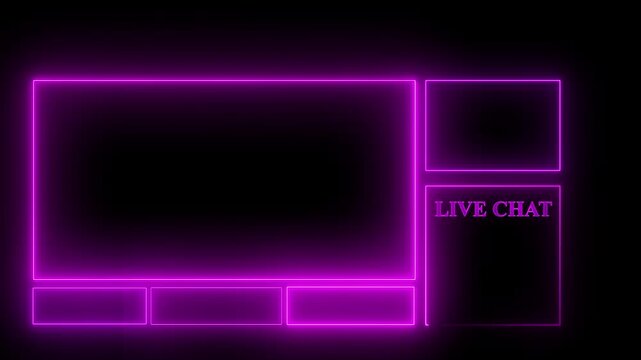 face am gamer graphic, interface Intermission Neon Sign looping face am and chat for live streaming Frame border HUD element live loop, looping modern motion..