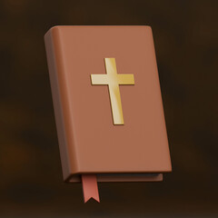 Obraz premium 3d bible book on a dark background