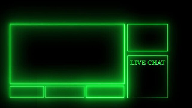 face am gamer graphic, interface Intermission Neon Sign looping face am and chat for live streaming Frame border HUD element live loop, looping modern motion..