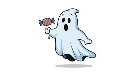 A delightful and playful cartoon ghost