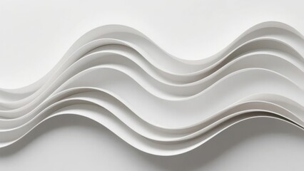 Obraz premium Abstract white wavy layered structure against a plain background