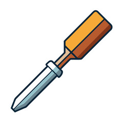 Stylized illustration of a precision screwdriver with a colorful handle