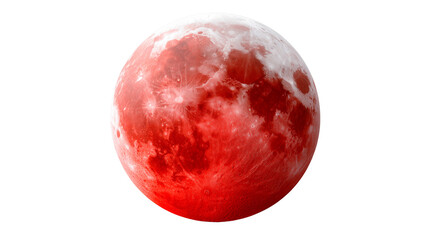 Total lunar eclipse blood moon observed in clear night sky, showcasing its deep red hue against the darkness