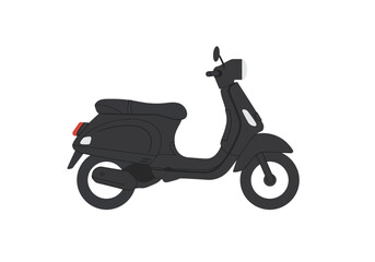 Obraz premium A simple dark gray scooter on a white background