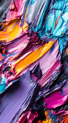 Expressive palette knife painting with bold thick colors high resolution picture