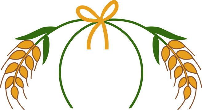 리본으로 묶인 보리