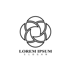 Circle Celebration Brand Identity logo design Idea. Vector illustrator
