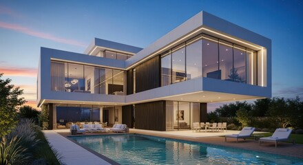Modern Luxury Mansion with Infinity Pool and Outdoor Living Space