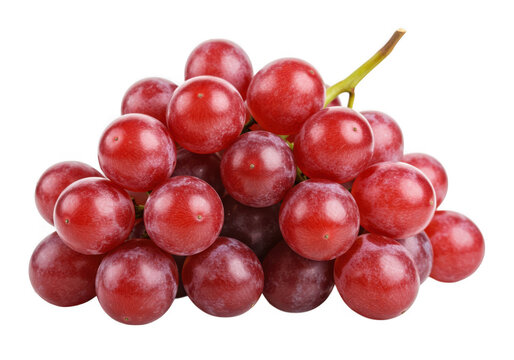 Vibrant red grapes bunch delicious fresh fruit produce healthy food photography studio shot transparent background