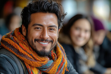 Man with a beard and scarf.